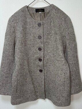 Yagea No-Collar Jacket Gray Elegant